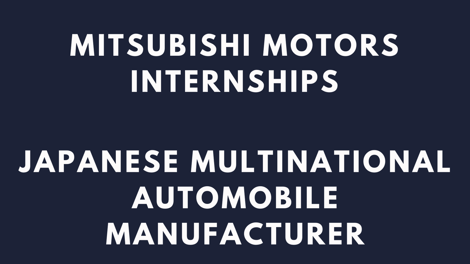 Mitsubishi Internship