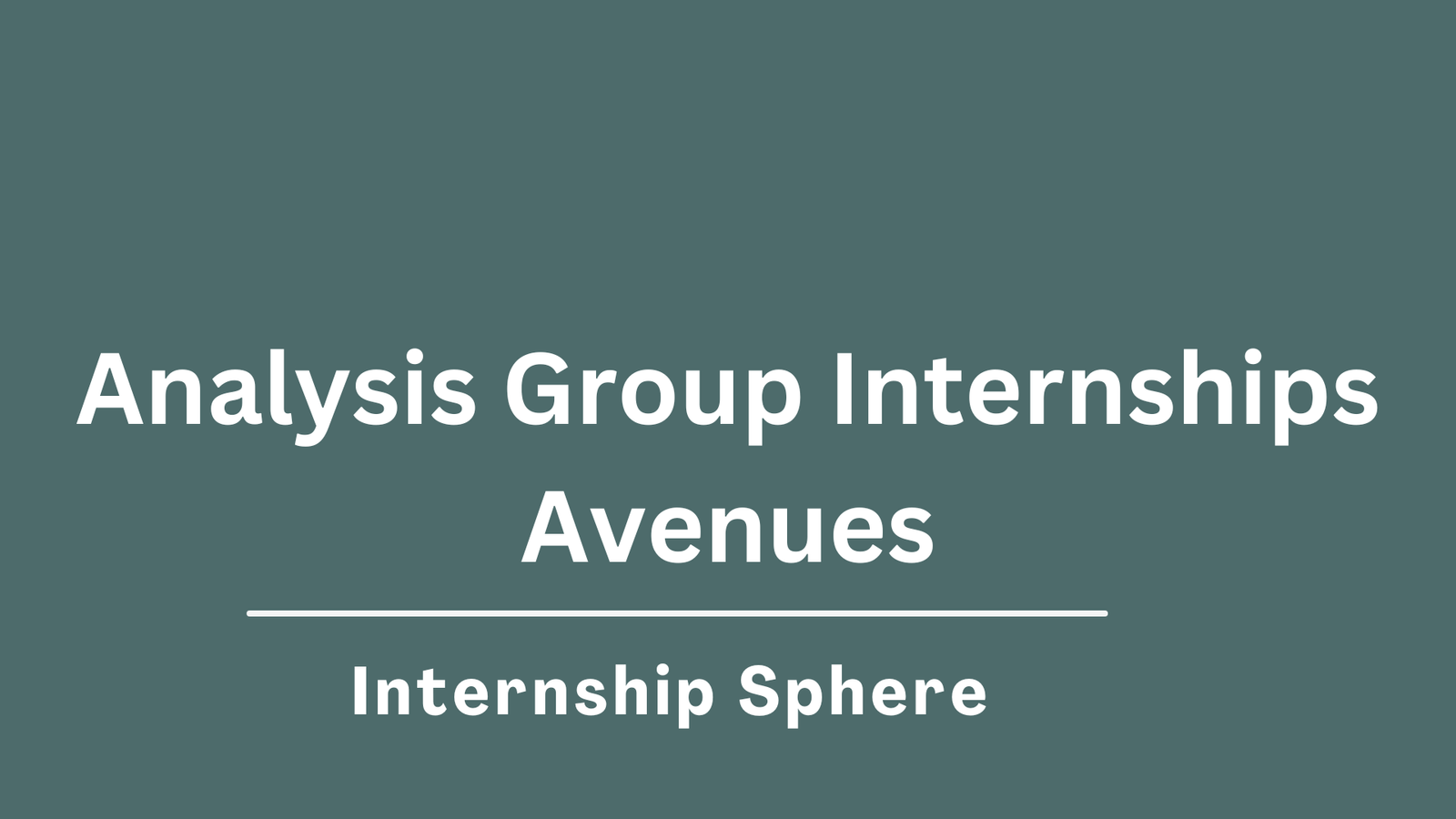 Analysis Group Internships