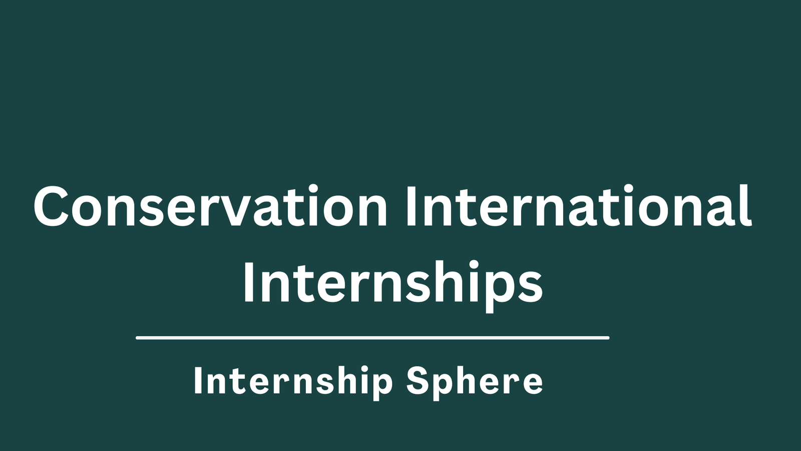 Conservation International Internships