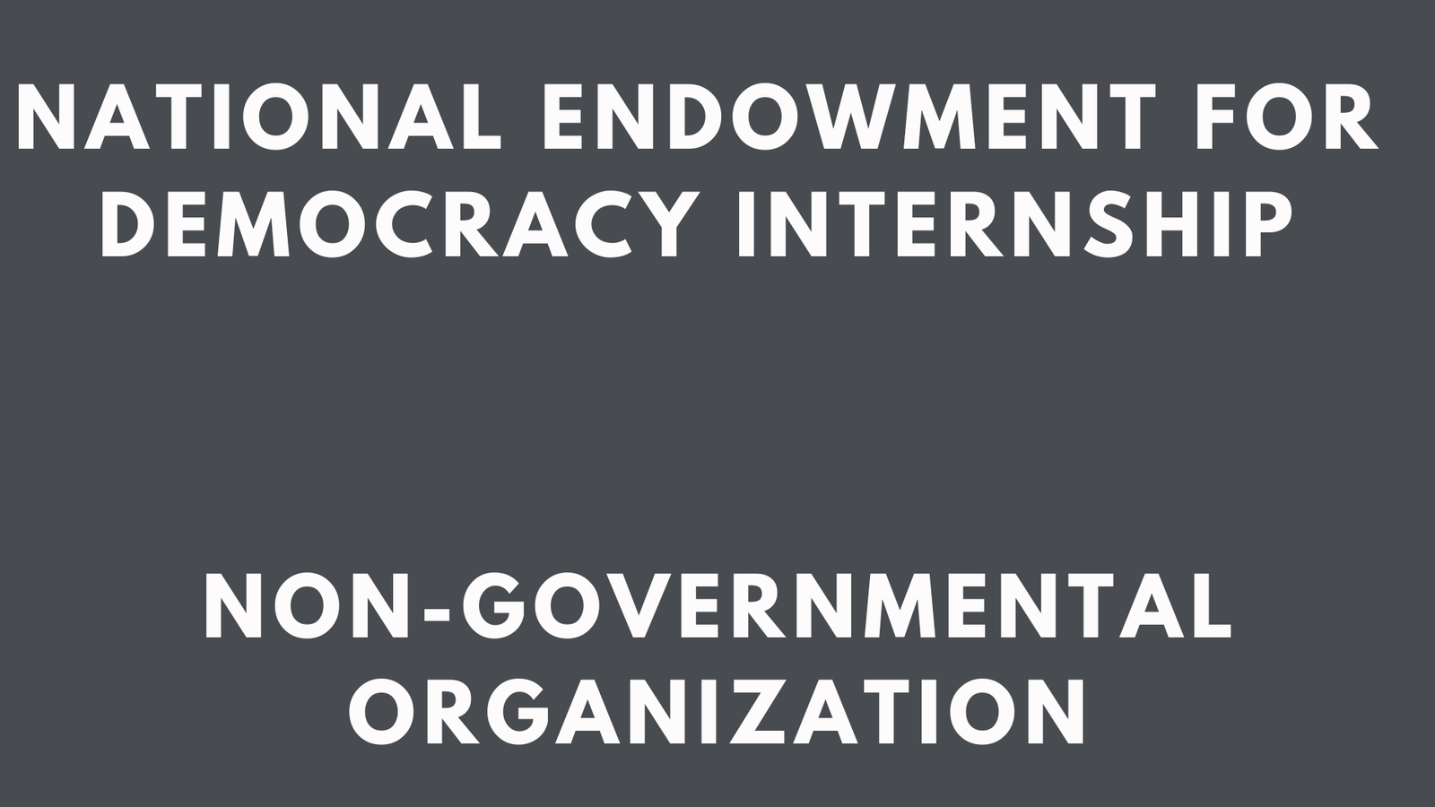 National Endowment For Democracy Internship