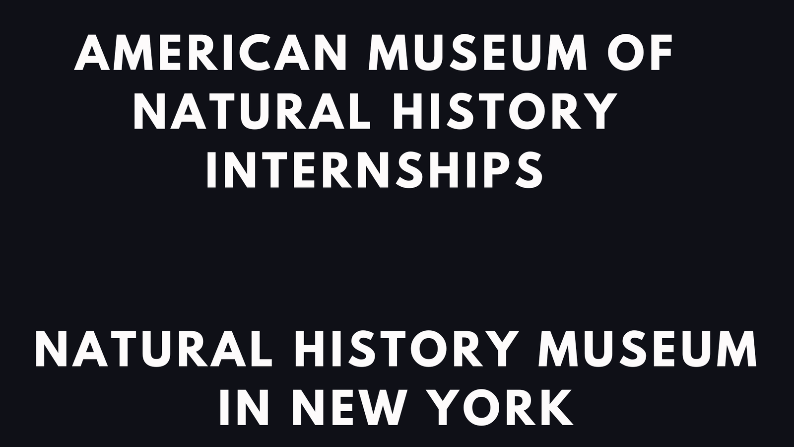 American Museum Of Natural History Internships