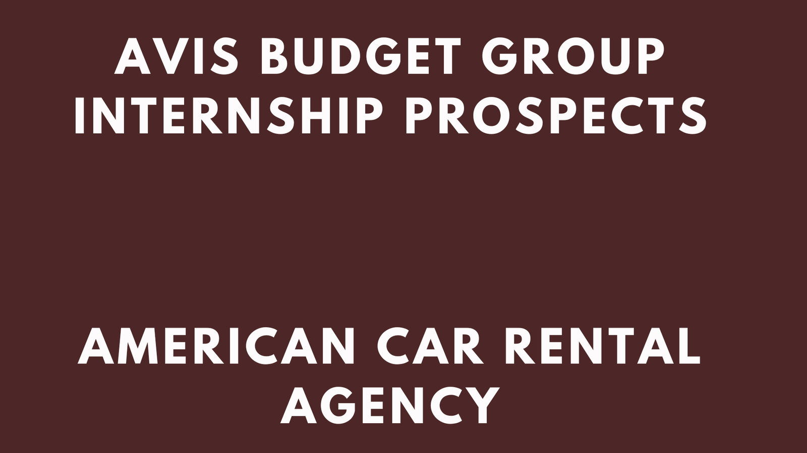 Avis Budget Group Internship