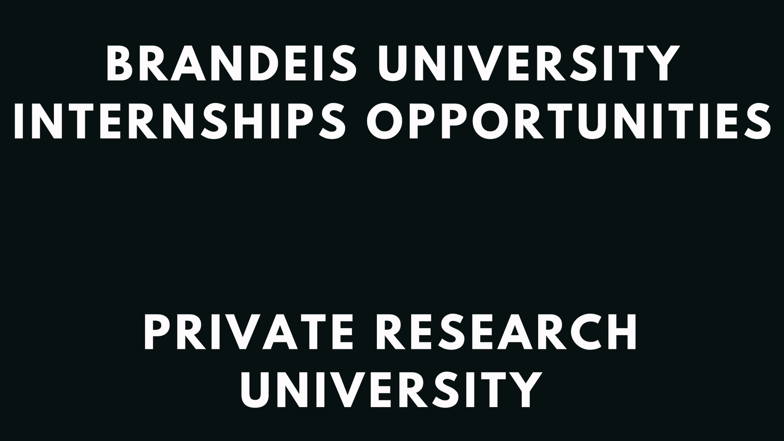 Brandeis University Internships