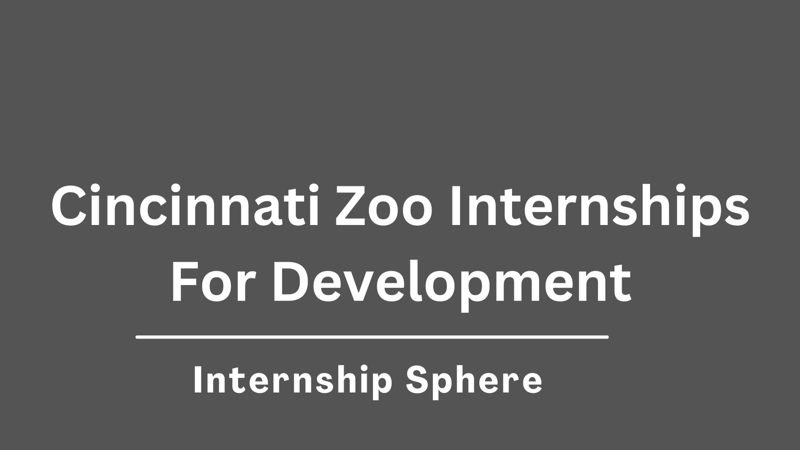 Cincinnati Zoo Internships