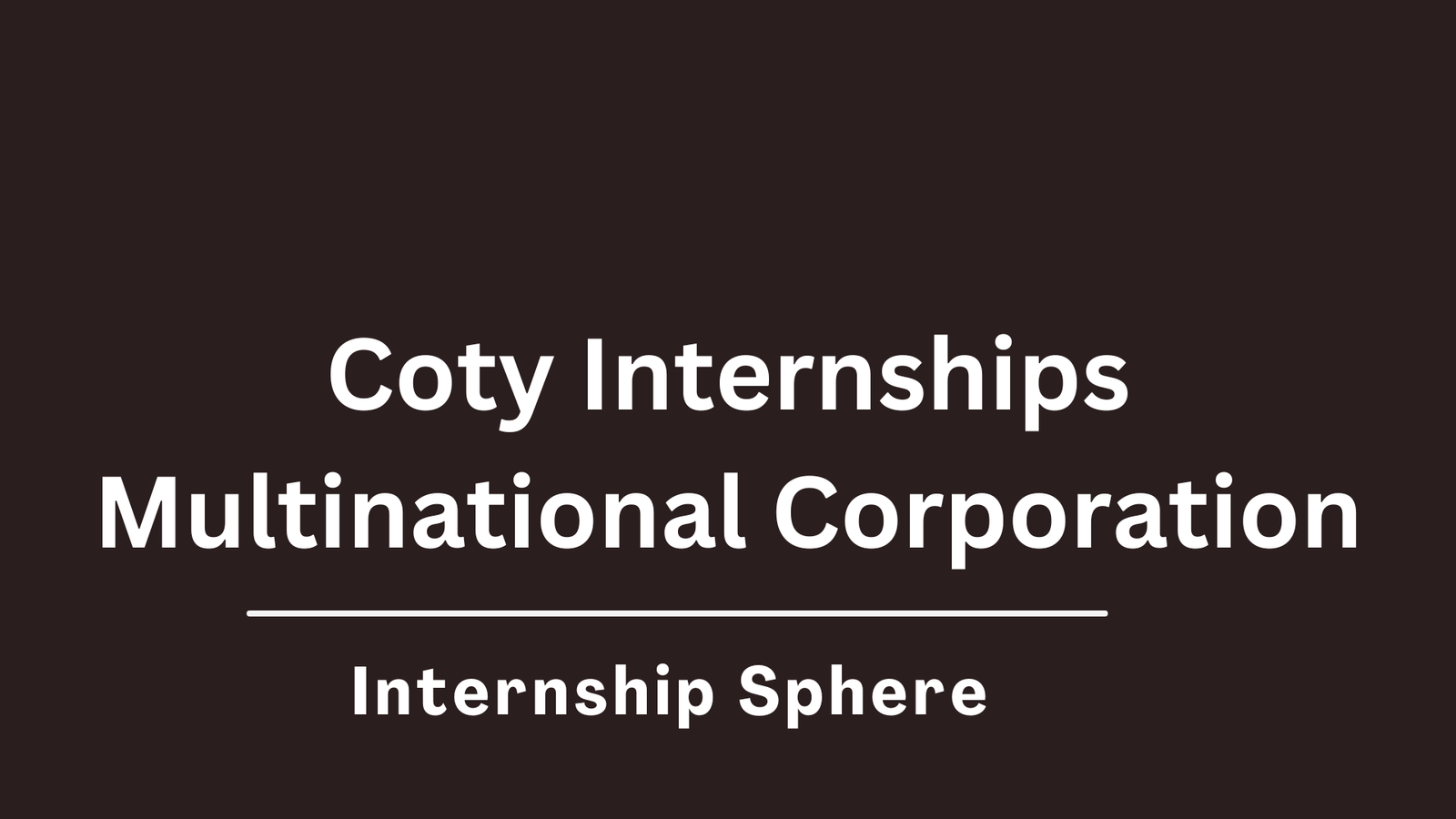 Coty Internships