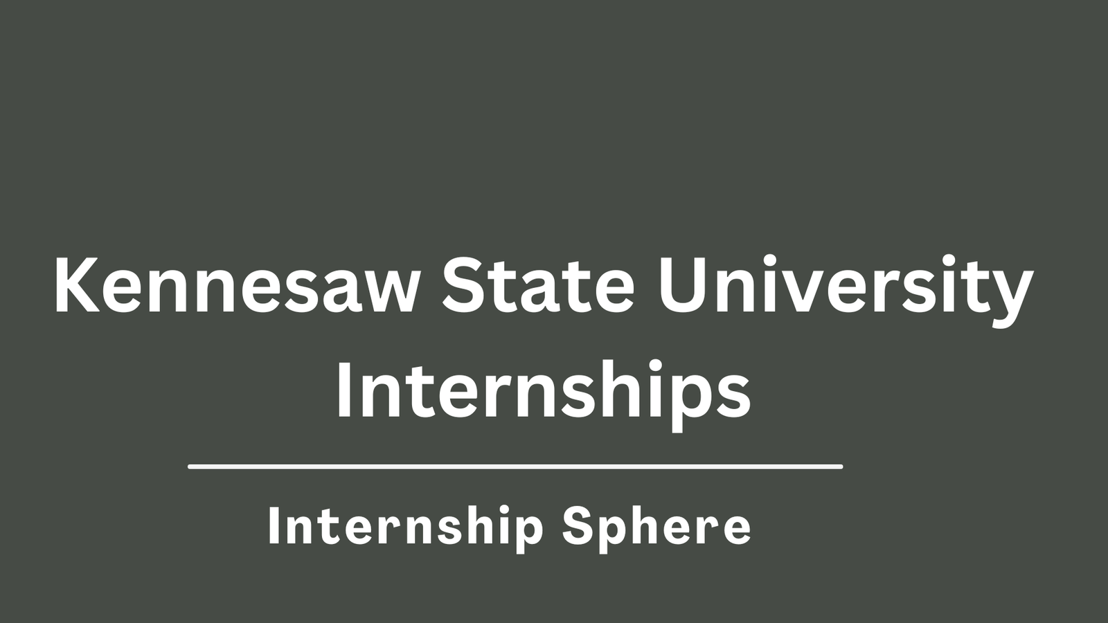 Kennesaw State University Internships