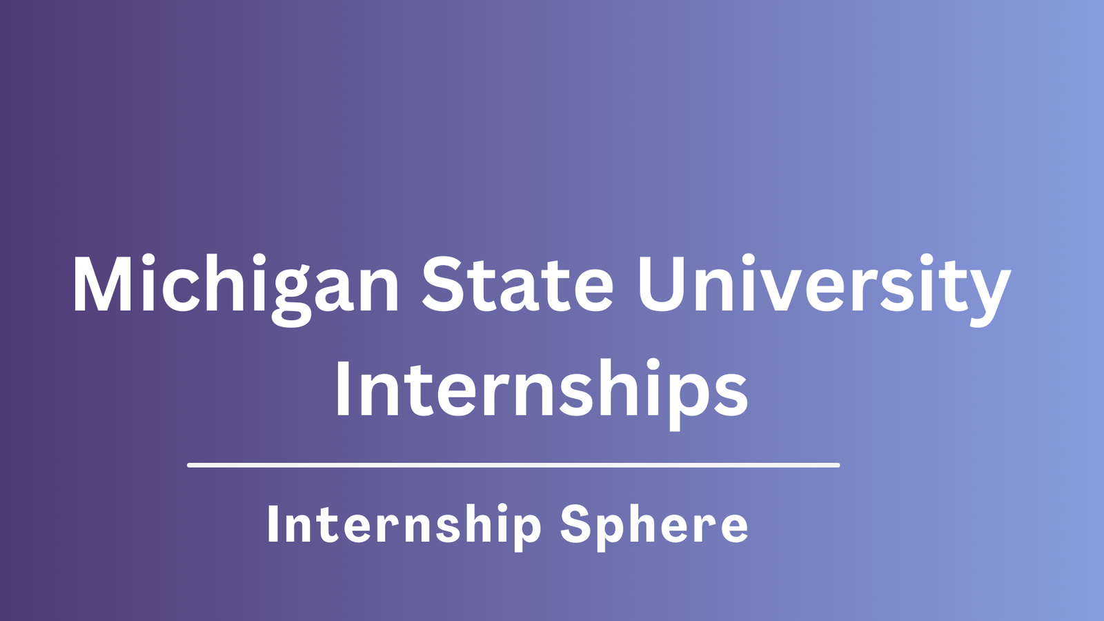 Michigan State University Internships